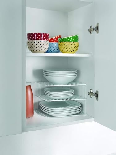 Metaltex Corner Shelf Insert Silos 25x25x195cm, Metal, White, 25x25x19cm