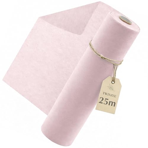 Twinzee Chemin De Table Blush Rosé Non Tissé 30cm x25m, Decoration de Table pour Anniversaire, Mariage, Communion et Autre Occasions Spéciales