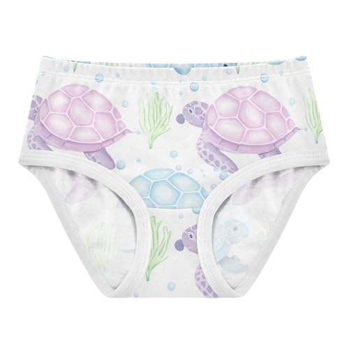 Cotton Girls Underwear Toddler Watercolor Sea Turtles Pastel Girl Panties Cute Personalized Kids Briefs Undies 2t