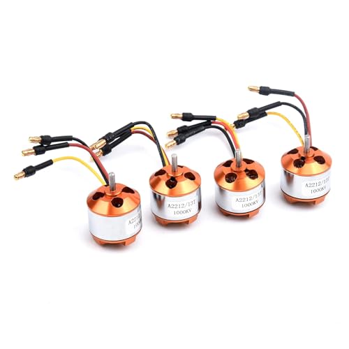 Image of A2212 1000KV BLDC Motors for Drones Pack of 4, Ideal for Q450 Quadcopters, Efficient Brushless Motors for Beginners and Pros