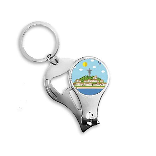 Mount Corcovado Fire Balloon Brazil Nail Nipper Ring Key Chain Bottle Opener Clipper