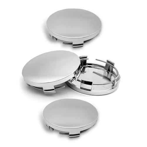 CouTunp 4PCS Car Wheel Center Caps 60MM/2.36In OD 56MM/2.2In ID Center Hub Cover ABS Snap-in Vehicle Rim Hub Caps Rustproof Dustproof Center Cap for Rims Universal Wheel Hub Decoration (Silver)