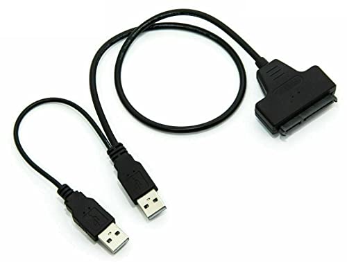 SATA to USB 2.0 Y-Cable Cable Adapter Connector for 2.5″ HDD SSD Hard Drive 22 Pin 7+15 SATA 1 2 3 External Converter
