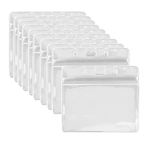 10 Pcs Porte Carte Transparent, Badge Transparent Plastique, Imperméable à l'eau des Porte-Badges, Étui pour Cartes d'identité, pour Carte d'étudiants,...