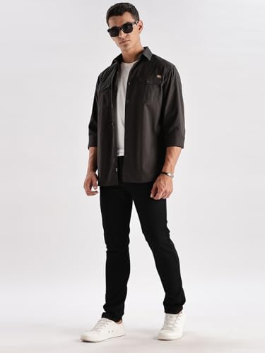 Image of Adro Cargo Shirt for Men with Double Pocket | 100% Cotton | Full Sleeve | Regular Fit