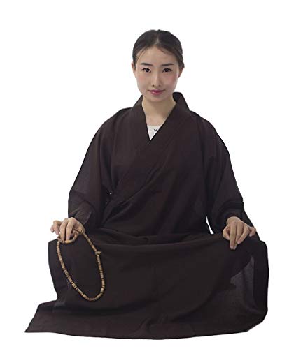 DGXIN Buddhist Monk Robe HaiQing Meditation Gown Brown2