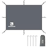 HIKEMAN Zeltplane Mehrzweck Campingzelt Plane - Wasserdichtes Zeltunterlage,Camping Zelt Tarp, Markisenteppich Mehrere Größen für Camping Wanderpicknick (Updated-Grey,180 * 210cm)
