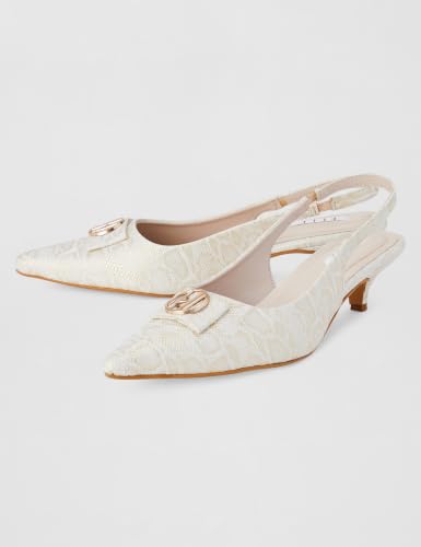 Image of ELLE Women's Pointed Toe Kitten Heel Sling Back Mules
