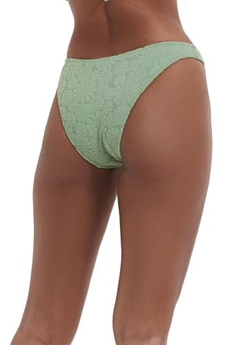 Women’s Dusk Green Floral High Rise Bathing Bikini Swim Bottom with Cheeky Back Coverage Swim Essential2