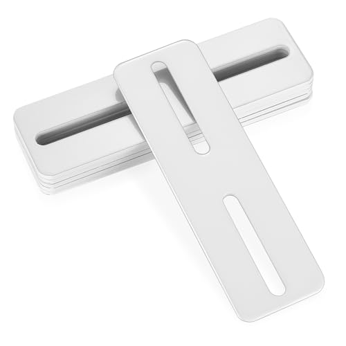 6 Pz Piastra di Giunzione Piana, Staffe Piatte Lamiera Forata, Staffe Piastra di Fissaggio, Staffe Perforate Connettore, Lastrina di Giunzione Piatta con 2 Slot per Legno Mobili, Bianco/130 x 40 mm