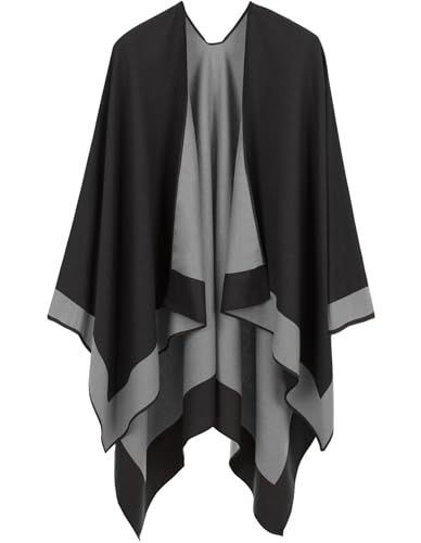 Women's Shawl Wraps Open Front Poncho Cape Oversized Sweaters Casual Cardigan Shawls for Fall Winter