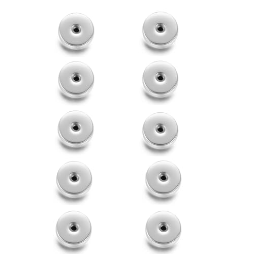 Renkovte Flat Screw Backs Replacement for Stud Earrings 10Pcs Stainess Steel Flatbacks for Ear Piercing Security Screw Backs to Prevent Missing Earrings (Silver)
