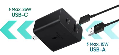 Image of Butee 35W Dual Port Super Fast Charger Adapter Compatible with Galaxy Fold6 Fold5 Fold4 Flip6 Flip5 S25 Ultra Note20 iPhone16 Pro Max,Galaxy S /A /M /F /Z /Note Series