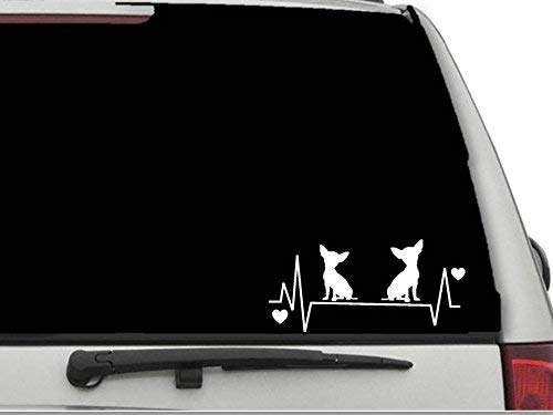 Decal Dan - "Chihuahuas Heartbeat Lifeline 4" Vinyl Die Cut Car Truck Window Decal Sticker Laptop