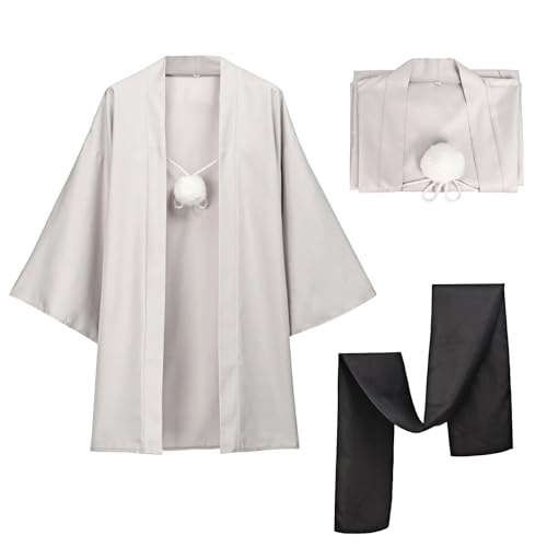 C-ZOFEK Anime Cosplay Haori Kimono Jacket with Scarf for Men Halloween Costume (Small)