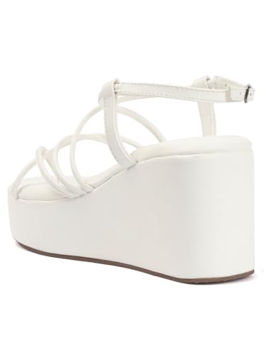 Image of TRYME Women Open Toe Comfort Multi Strap Stylish Daily Wear Wedge Heel Sandals