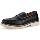 Deer Stags Men’s Infinity SUPRO Inside Radical Rebound Dress Slip On Penny Loafer with Lug Sole for Business, Formal, Fashion - Black - 9.5 Wide