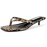 STUNAHOME Womens Kitten Heel Thong Sandals with Memory Foam Cute Flip Flop Heels for Women 1.4 Inches