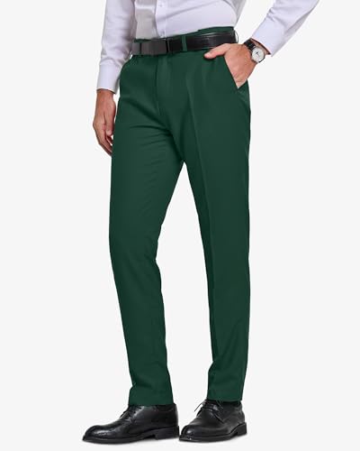 YND Men's Business Suit Pants Slim Fit Flex Flat Front Pant2