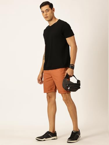 Image of Thomas Scott Men's | Solid | Mid Rise | Light Weight | 100% Cotton | Casual | Chino | Shorts for Men