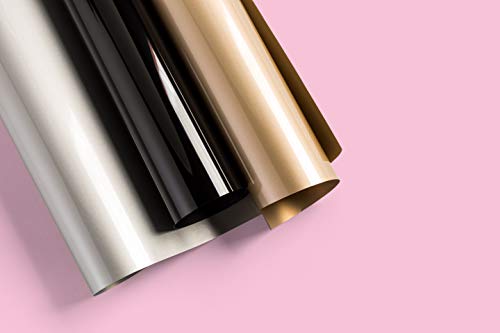 Cricut Everyday Iron On - 12” x 12" 3 Sheets - Includes Gold, Black, Silver - HTV Vinyl for T-Shirts - Use with Cricut Explore Air 2/Maker - Classics Sampler - image 5