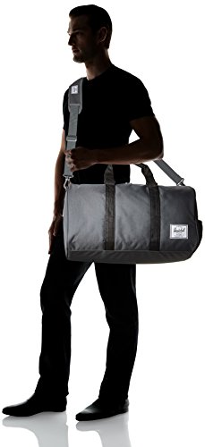Image of Herschel Supply Co. Novel Duffle Bag, Dark Shadow /Black Synthetic Leather