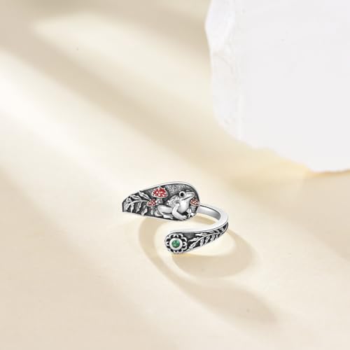 Bague grenouille en argent sterling : bijou ajustable original