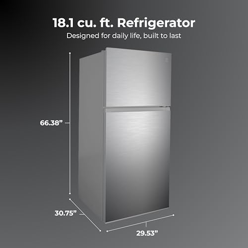 Kenmore 30 in. 18.1 cu. ft. Capacity Refrigerator/Freezer with Adjustable Glass Shelving, Humidity Control Crispers, Ice Maker, ENERGY STAR Certified, Fingerprint Resistant Stainless Steel on Fridge.com