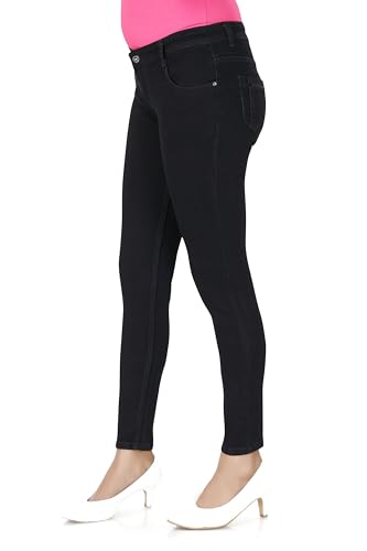 Image of TWGE - Women's Low Rise Skinny Fit Jeans - Single Button, Stretchable Denim Pants - Ankle Length - Stylish Casual Wear