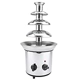 Zerone Fuente de Chocolate,2000W, Acero Inoxidable, Plata,4 Niveles