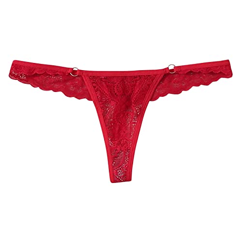 Mujer Triángulo Tanga Transpirable Bragas, rojo, L