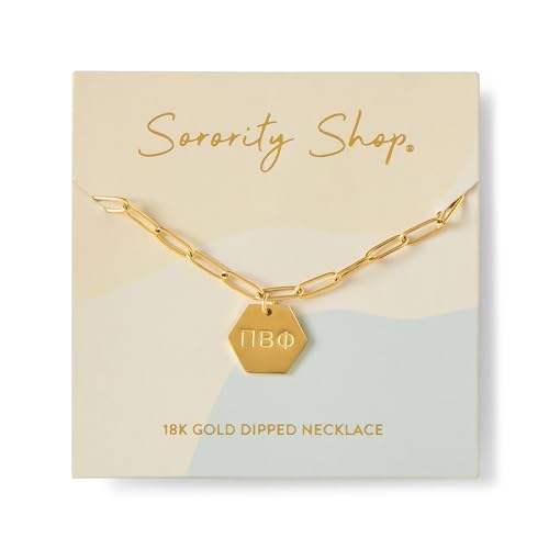 Sorority Shop Pi Beta Phi Paperclip Necklace — PBP 18K Gold Plated Sorority Gifts Necklace, Long-Lasting Pi Beta Phi Gifts for Women2