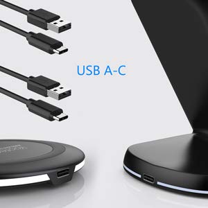 YOOTECH Cargador Inalámbrico Rápido, [2 Paquetes] 7.5W Qi Cargador Inducción Para iPhone 11/11 Pro/11 Pro Max/XS MAX/XR/XS/X/8/8+, Carga Rápida 10W para Galaxy S10/10+/10e/S9/ S9+/S8 (NO Adaptador)