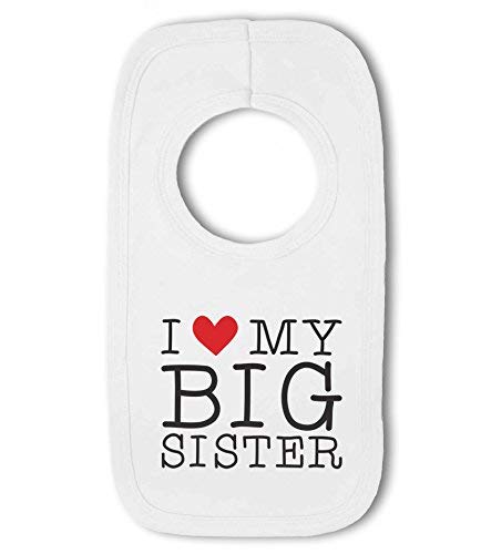 BWW Print - I love my Big Sister cute heart - Baby Pullover Bib, Boy or Girl