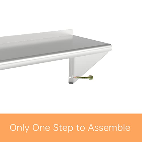 Erupta 2Pcs - 12 X 36 Inches 270 Lb,Stainless Steel Wall Mount Floating Shelving,Commercial Stainless Steel Nsf Shelf For Restaurant Kitchen, Home Kitchen,Hotle,Food Truk,Garage... #TOP4