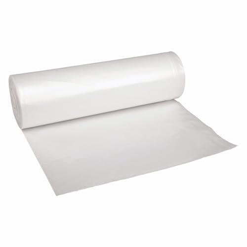 Image of Boardwalk Recycled Low-Density Polyethylene Can Liners, 45 Gallon Garbage Bags, 1.4 mil, 40 inch x 46 inch, Clear, 10 Bags /Roll, 10 Rolls /Carton