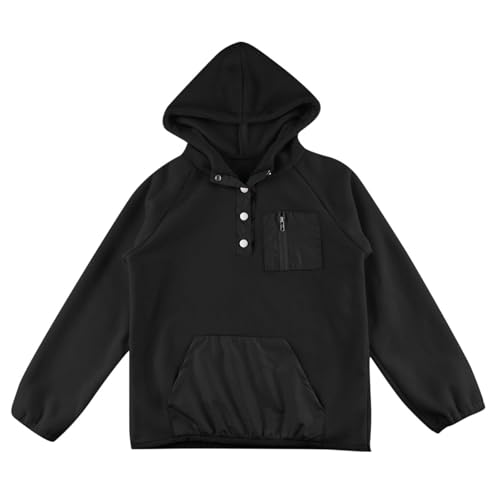 Girls Fleece Sweatshirt Hooded Pullover Windproof 𝗖olor Block Jackets Warm Toddler Casual Outerwear with Pocket2