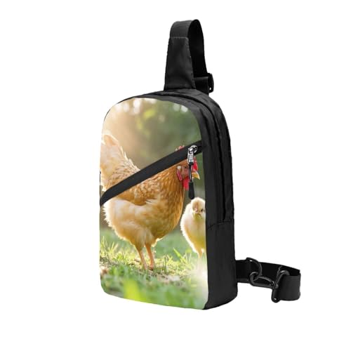 A Brood of Chickens Print Men's and Women's Foldable Crossbody Bag,Sports Crossbody Bags,and Daily Chest Bags2