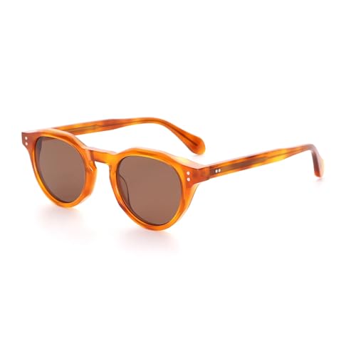 Lunettes de soleil en acétate rétro de qualité supérieure et finitions métalliques