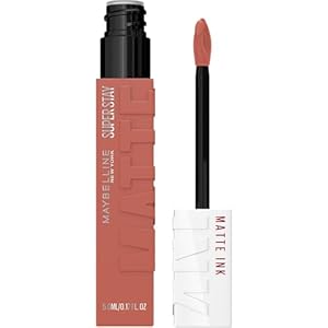 Maybelline Super Stay Matte Ink Liquid Lipstick Makeup, Long Lasting High Impact Color, Up to 16H Wear, Seductress, Light Rosey Nude, 1 Count