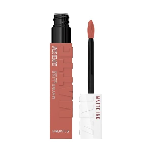 Maybelline Super Stay Matte Ink Liquid Lipstick Makeup, Long Lasting High Impact Color, Up to 16H Wear, Seductress, Light Rosey Nude, 1 Count