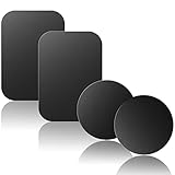 Amazon Brand - Eono Handy Magnet,Metallplatte Selbstklebend Set, 4 Stück Universal Handymagnete für Magnet KFZ Handyhalterung Sehr Dünn Ersatzplatten, Schwarz