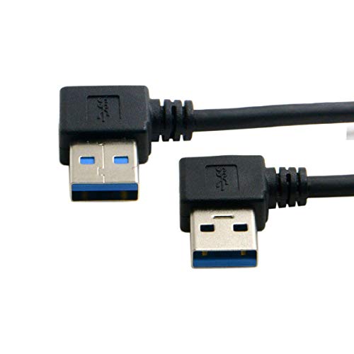 chenyang USB 3.0 Cable USB 3.0 90 Degree Angled Data Extension Cable for Hard Disk Laptop 0.5M, BLACK