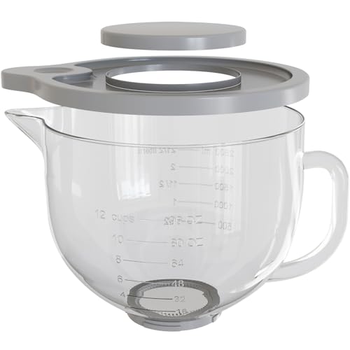 Tazón de vidrio para mezclar 5QT compatible con KitchenAid miniatura 1