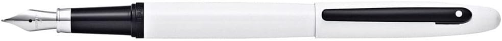 Sheaffer VFM Pearlescent White Lacquer with Contrasting Matte Black Appointments and Medium Nib Fountain Pen