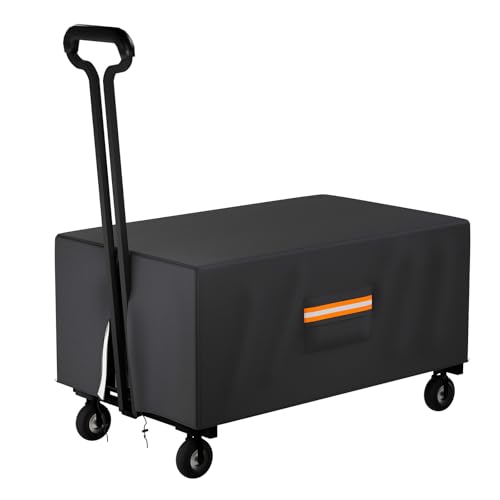 EVRBUL Outdoor Folding Wagon Cover, 54" L x 22" W x 24" H Heavy Duty 420D Waterproof Garden Cart Cover for Collapsible Wagon Carts with Portable Pocket Bottom Drawstring Reflective Strip by EVRBUL - Used condition - US$16.76
