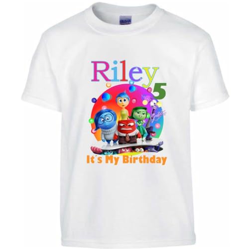Personalized shirt for birthday girls Inside Out feelings, add name and age, family matching birthday, custom t-shirts birthday girls