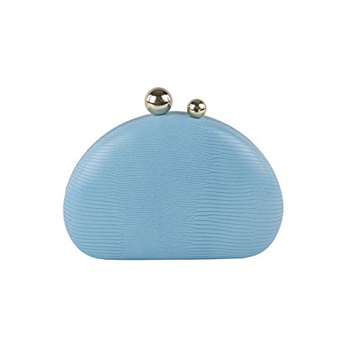 Sac clutch pivoine bleue en simili cuir coco ACACA083AZZURRA