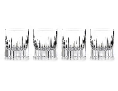 Marquis By Waterford Southbridge Double Old Fashioned Glasses, Set of 4 Cut Crystal 10oz Rocks Glasses for Whiskey, Cocktails, Mixed Drinks