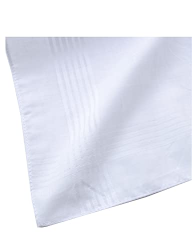 Mens White Cotton 100% Cotton Handkerchiefs Pack 3Pcs #TOP4